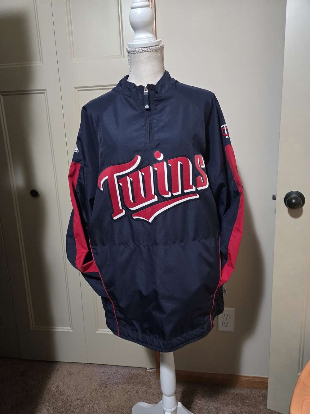 Majestic Navy and Red MLB Authentic Performance Pullover